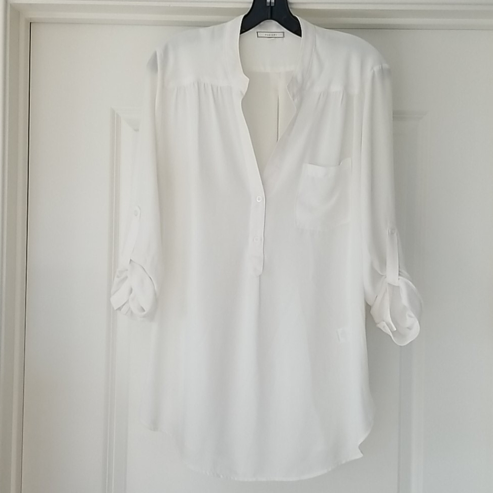 Pleione White Longsleeve Blouse